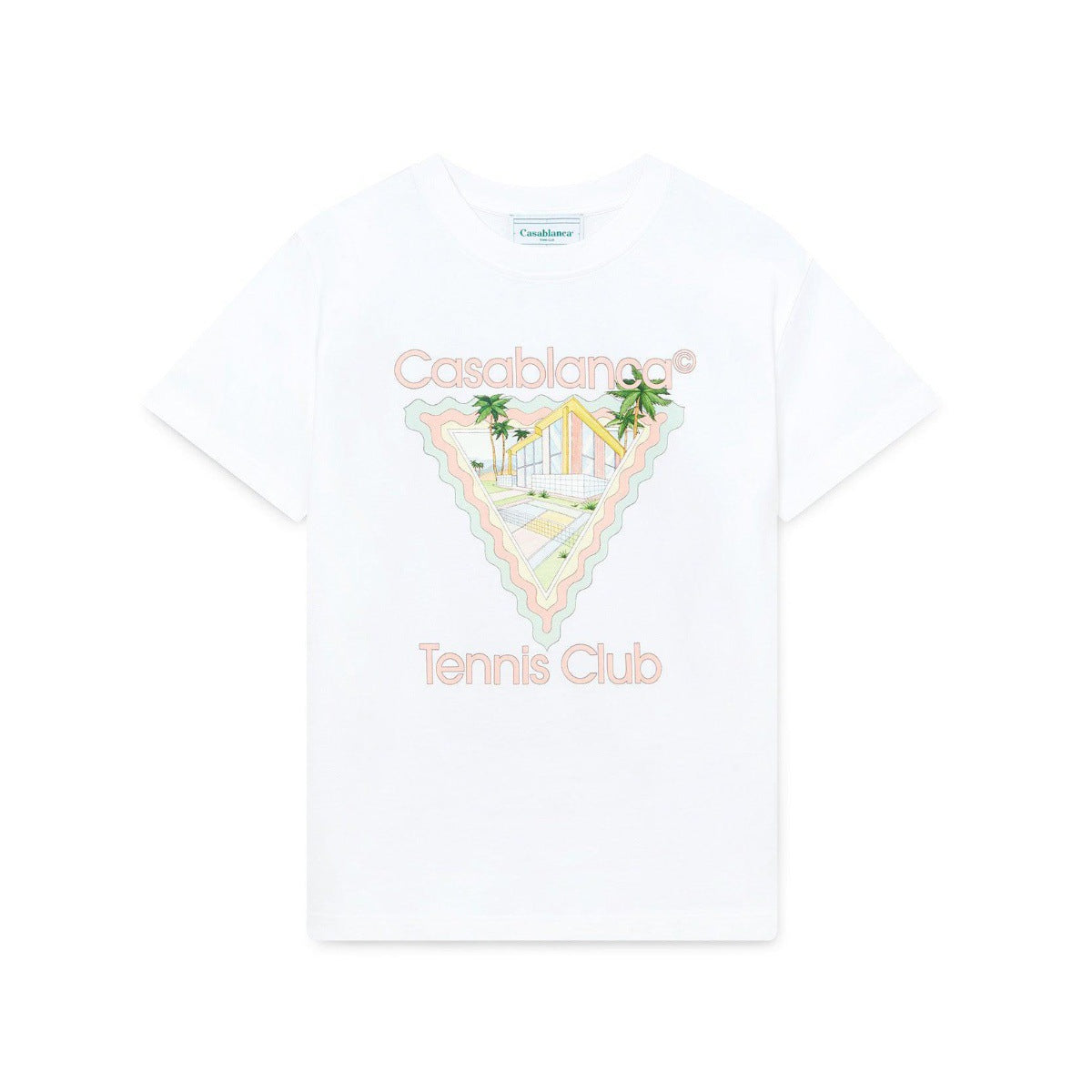 Casablanca washed distressed short-sleeved American high street T-shirts