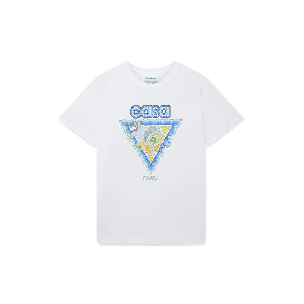 Casablanca washed distressed short-sleeved American high street T-shirts