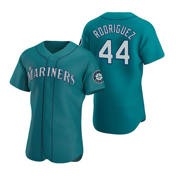 menshop  Seattle Mariners #44 Julio Rodr¨ªguez Aqua  Flex Base Stitched Jersey