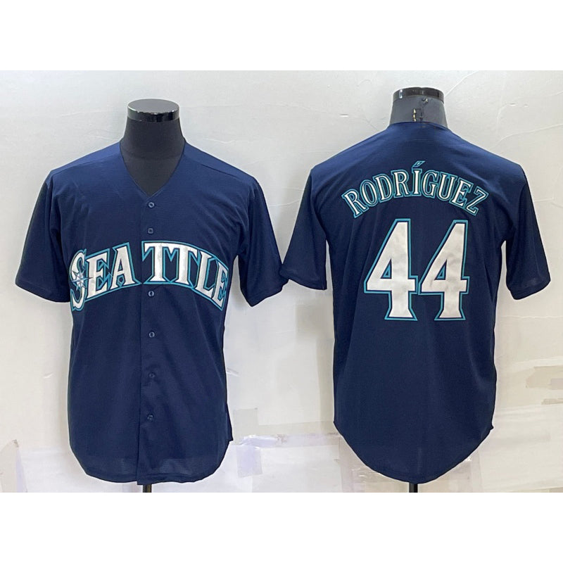 menshop  Seattle Mariners #44 Julio Rodriguez Navy Blue  Stitched Cool Base Jersey