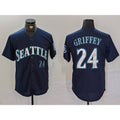 menshop  Seattle Mariners #24 Ken Griffey Jr Navy  Cool Base Stitched Jersey