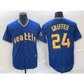 menshop  Seattle Mariners #24 Ken Griffey Blue  2023 City Connect Cool Base Stitched Jersey