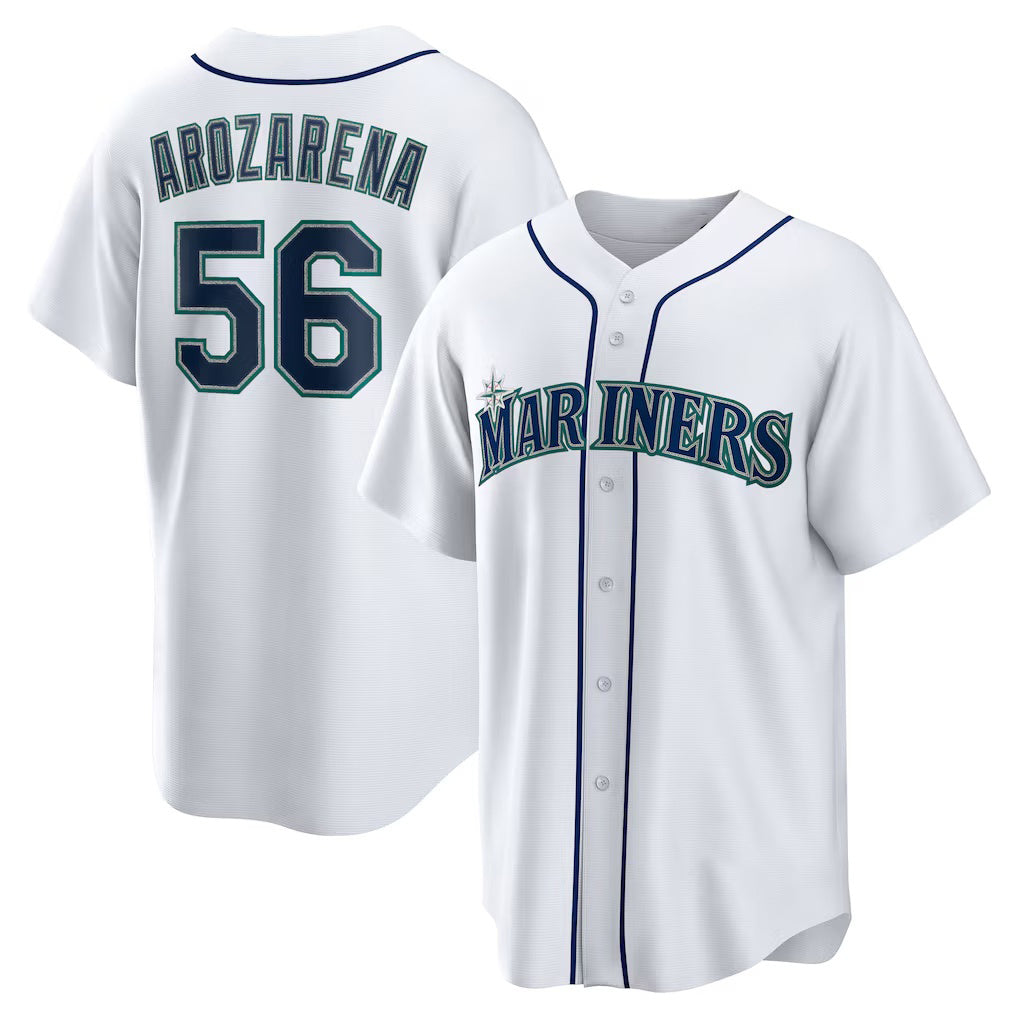 menshop  Seattle Mariners #56 Randy Arozarena White  Home Replica Jersey