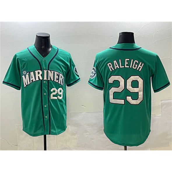 menshop  Seattle Mariners #29 Cal Raleigh Aqua  Limited Stitched jersey