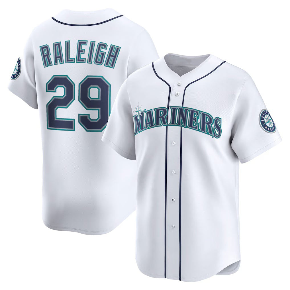 menshop  Seattle Mariners #29 Cal Raleigh White  Home Limited Player Jersey
