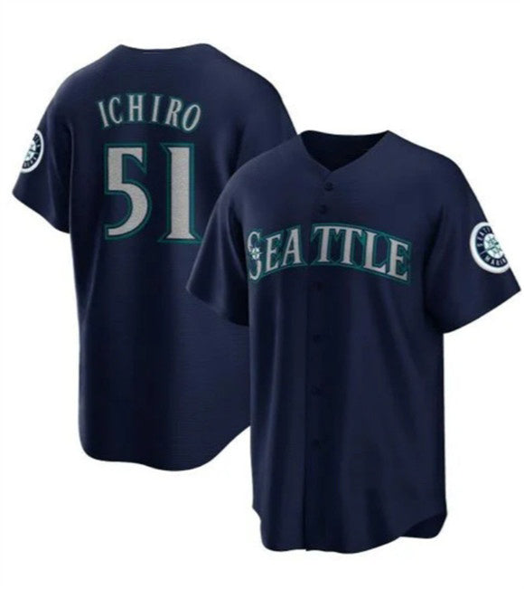 menshop  Seattle Mariners #51 Ichiro Suzuki Navy  Cool Base Stitched Jersey