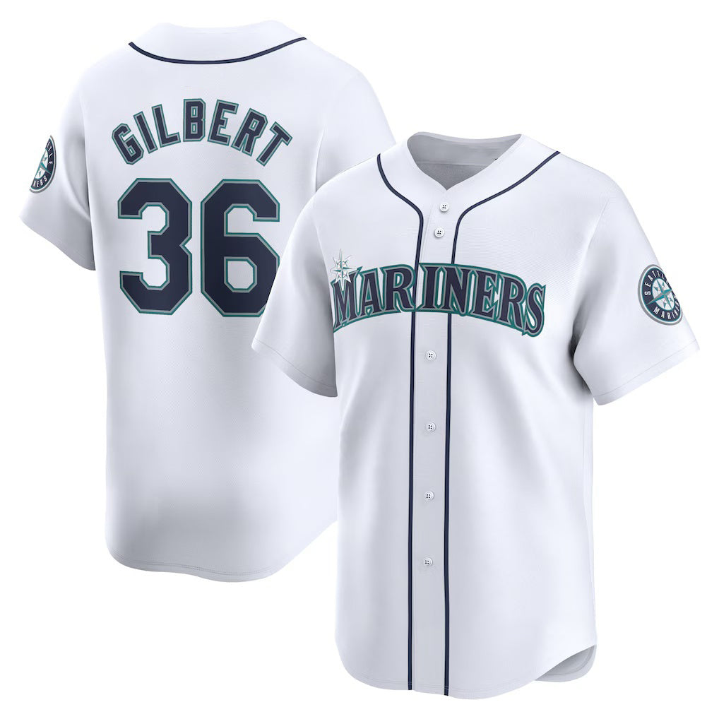 menshop  Seattle Mariners #36 Logan Gilbert White  Home Limited Player Jersey