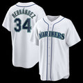 menshop  Seattle Mariners #34 Felix Hernandez White  Home Retired Player Replica Jersey