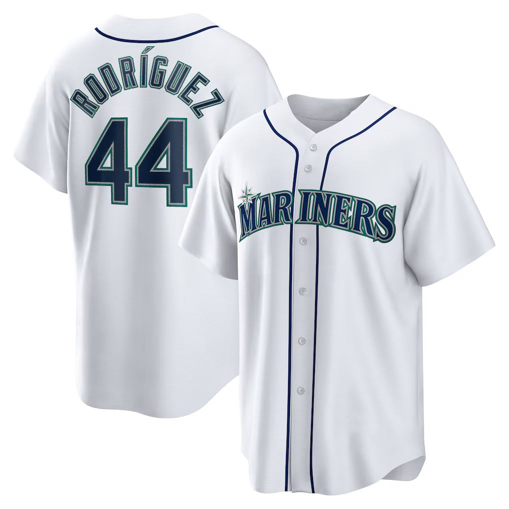 menshop  Seattle Mariners #44 Julio Rodriguez White  Home Replica Player Jersey