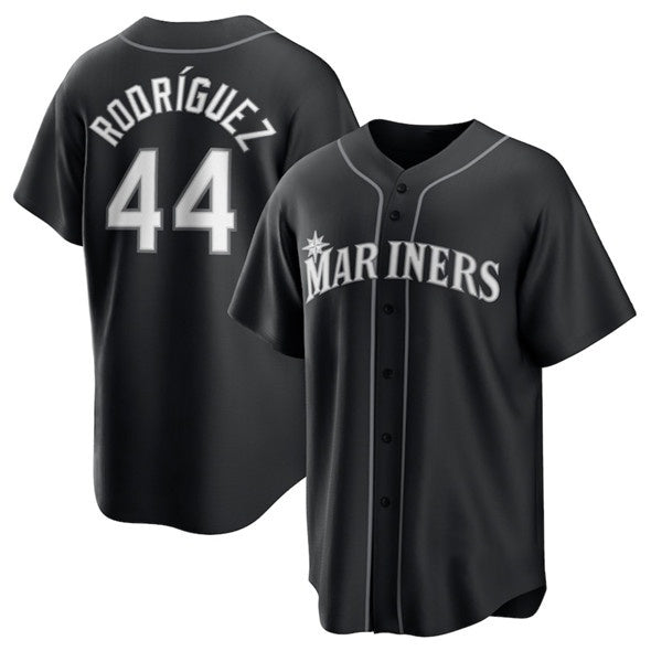 menshop  Seattle Mariners #44 Julio Rodr¨ªguez Black  Lights Out Limited Stitched Jersey