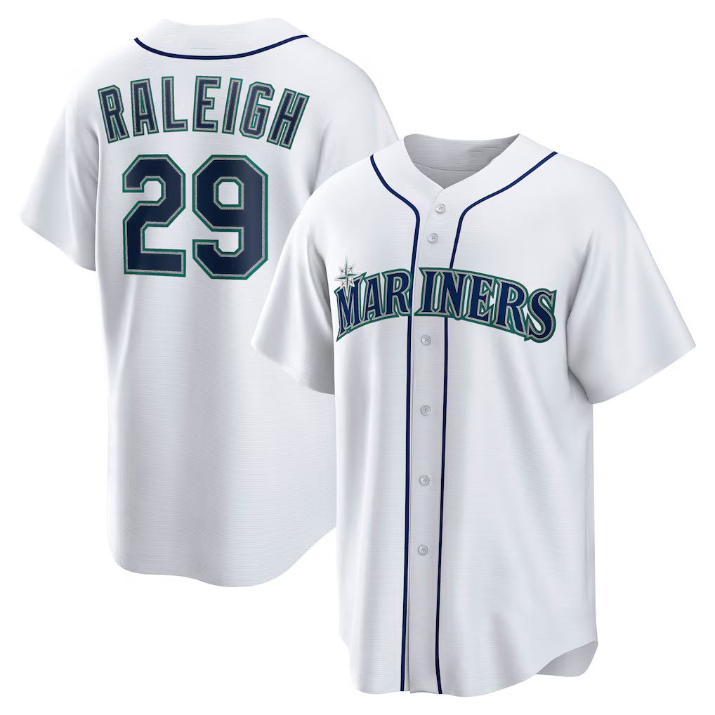 menshop  Seattle Mariners #29 Cal Raleigh White  Home Replica Player Jersey